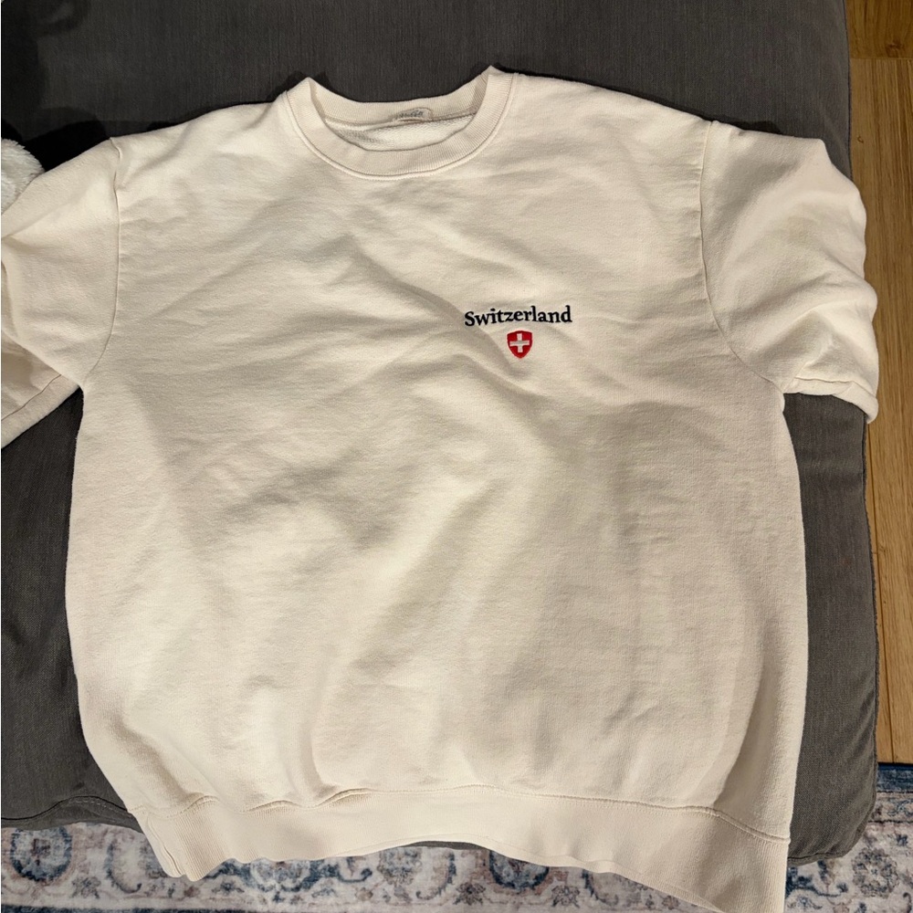 Brandy Melville Cream Switzerland Crewneck Sweater